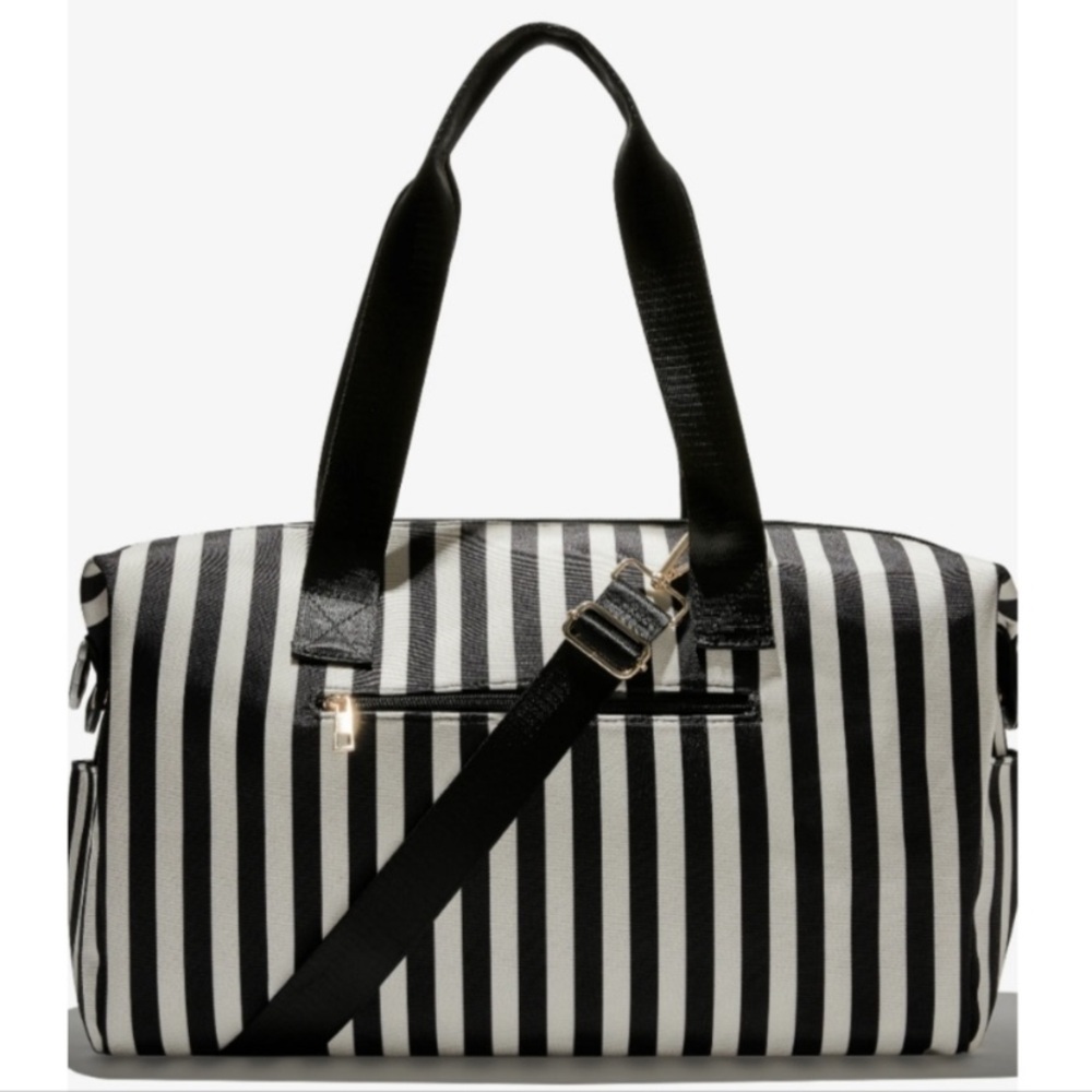 Alice + Olivia Positano Stripe Duffle
Bag Black/White Stripe